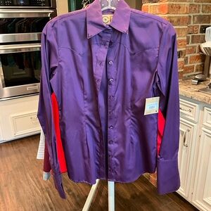 Elegant Purple Women's Button Down Shirt